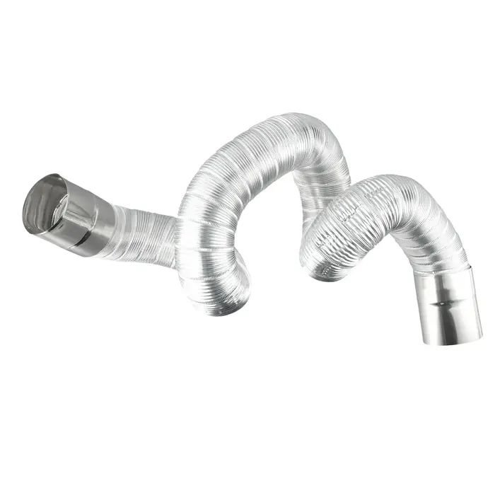Coude de cheminée extensible pour poêle à bois avec double couche en acier inoxydable et feuille d'a