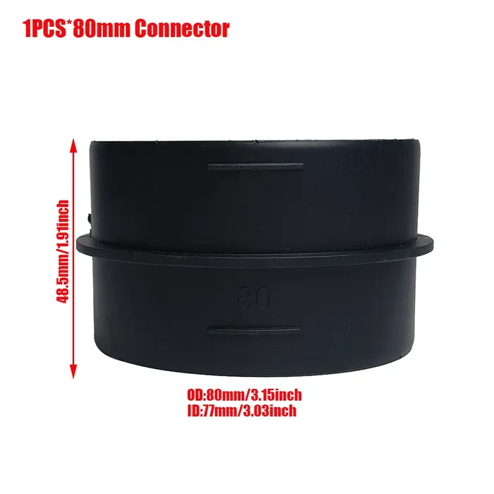 Connecteur de conduit d'air noir pour chauffage diesel, convertisseur 75-60mm, 90-60mm, 90-75mm, 42m