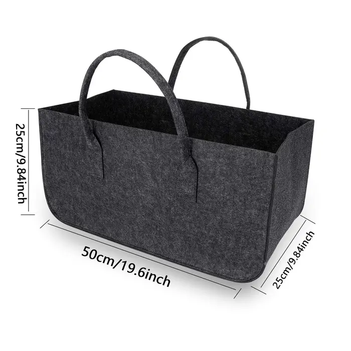 Grand panier pliable en feutre pour bois de chauffage, sac shopper pour journaux, bois de chauffage,