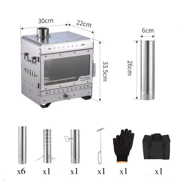 Camping poêle à bois 430 acier inoxydable tente chaude