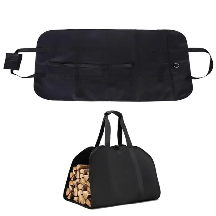 Sac de transport pour bûches, sac de transport en toile pour bois de chauffage, très grand et durabl