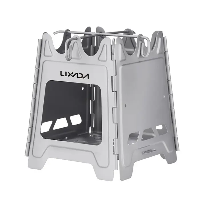 VEXADA-Mini Foyer d'Extérieur Pliable en Acier Inoxydable avec Charnière, Poêle à Bois pour le Campi