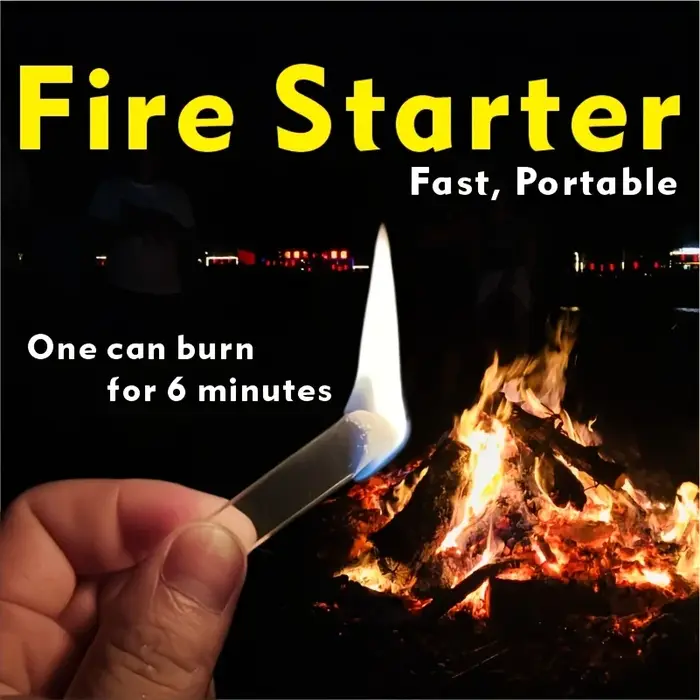 Bâtons de feu 60 pièces, transparents, imperméables, à combustion rapide et longue durée (6 minutes)