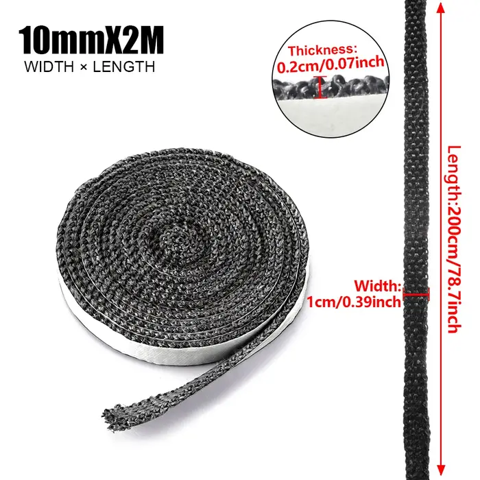 Corde d'étanchéité pour cheminée, 10/15mm, pour porte de poêle à bois, cordon d'étanchéité auto-adhé