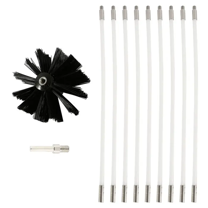 Ensemble de Brosses à Long Manche Extensible, Nettoyeur de Ventilation Flexible avec Tiges de 9/18 P