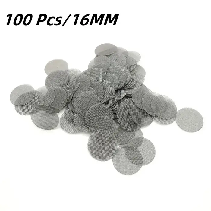 Filtres pour tuyaux de fumée en acier inoxydable, 100 pièces/500 pièces, écrans argentés, filet en m