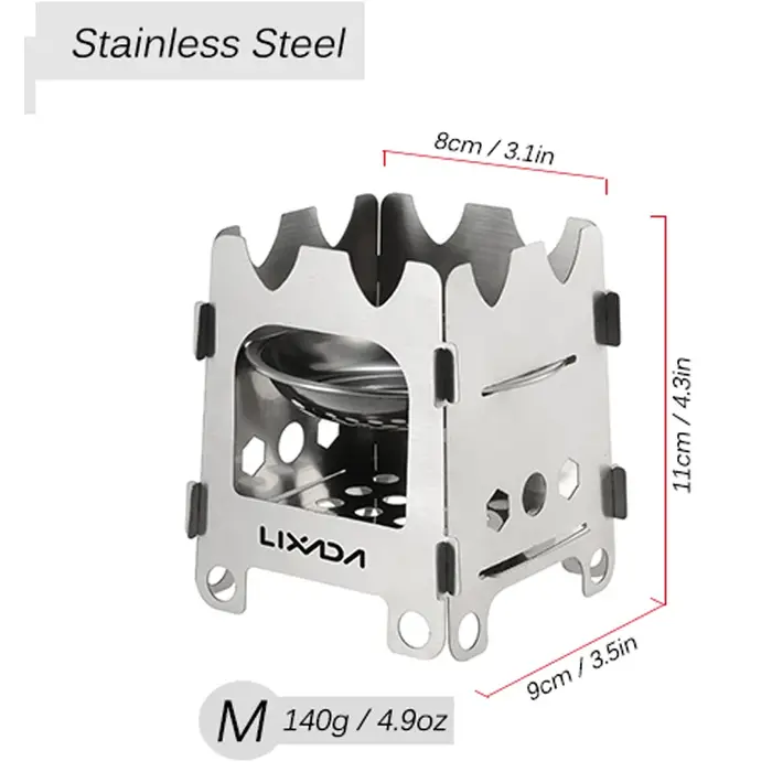 VEXADA-Poêle à bois pliable ultraléger en titane, réchaud de poche portable pour camping, pêche, ran