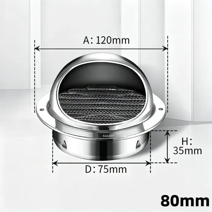 Grille de ventilation en acier inoxydable pour conduit d'évacuation mural et de plafond, anti-oiseau