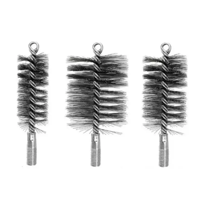 Jeu de brosses pour tuyaux de poêle, 3 pièces, avec poils métalliques en acier au carbone, pour nett