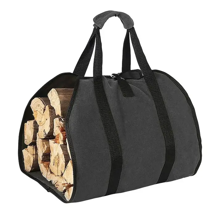 Sac de transport de bois de chauffage d'extérieur, sac de rangement portable pour bûches de camping,