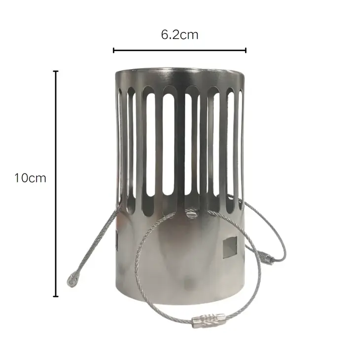 Capot de cheminée pour poêle à bois de camping 62 mm en acier inoxydable, avec protection anti-étinc