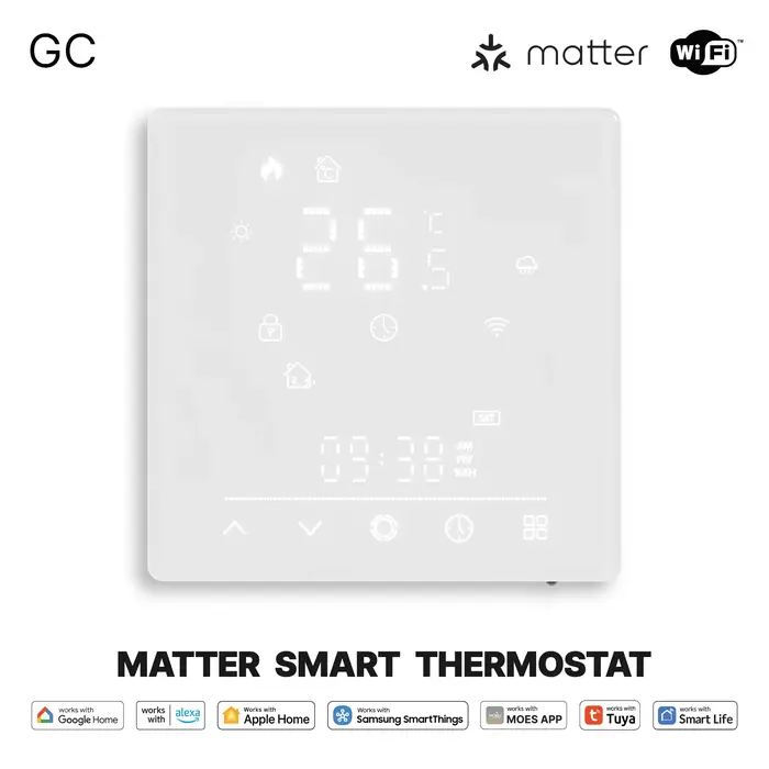 MOES Matter WiFi Thermostat intelligent régulateur de température Tuya chaudière à eau chauffage éle