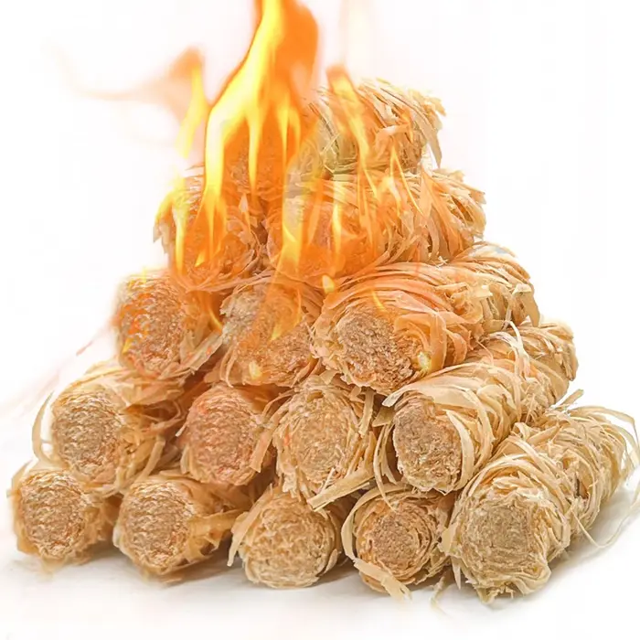 Allume-feu naturel portable 40/60 pièces, bâtonnets de cire de bois, adaptés aux cheminées domestiqu