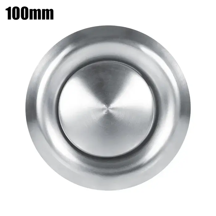 Grille d'Aération Réglable, Couvercle Rond en Acier Inoxydable, pour Ventilation de 100mm, 125mm, 15