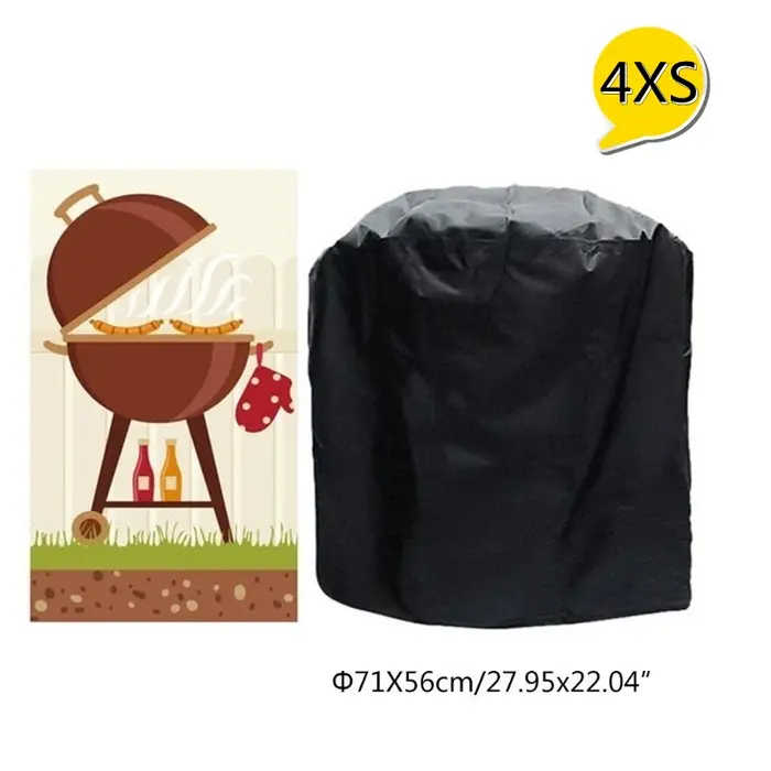 Housse de protection noire étanche pour barbecue en plein air, accessoires de gril, Anti-poussière, 