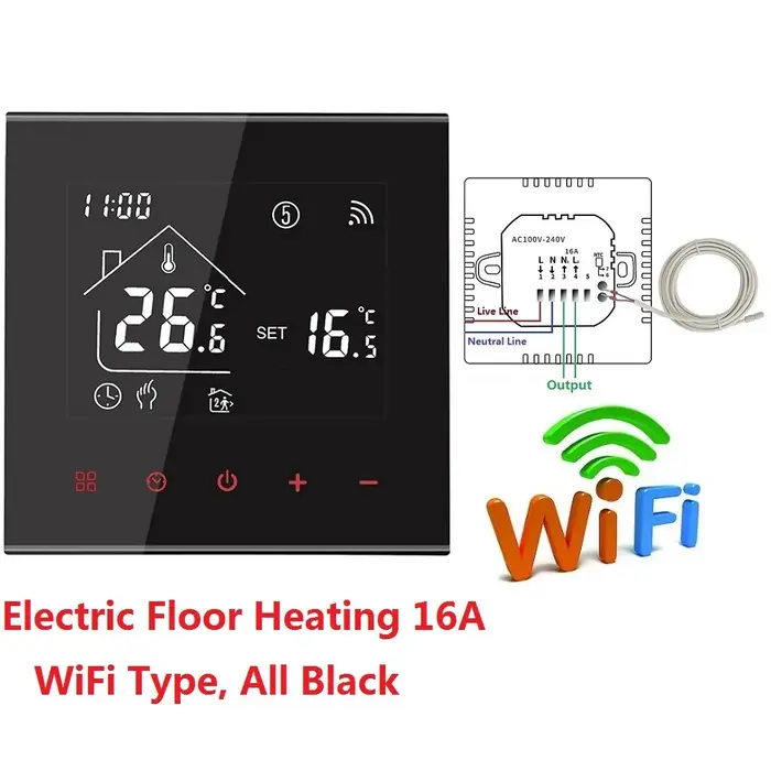MINCO HEAT M4A Thermostat au sol chaud Tuya WiFi 3A 16A chaudière à gaz électrique/contrôleur de tem