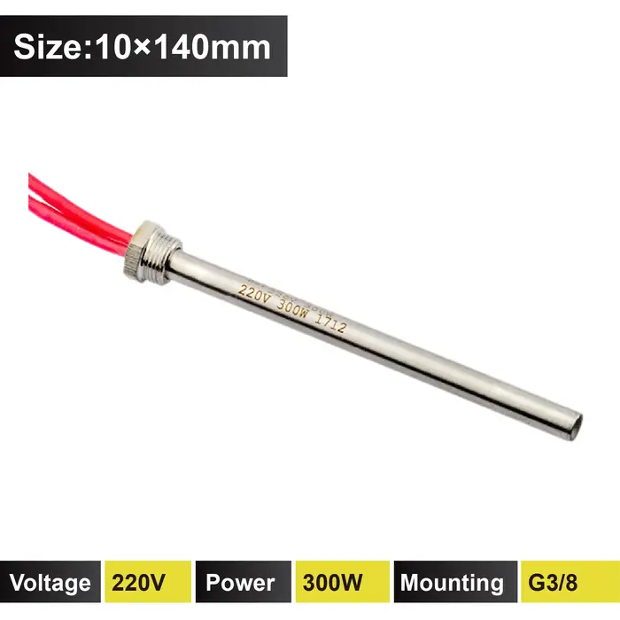 Tige d’Allumage BST-107-01 220V 300W 350W pour Poêle à Granulés Biomasse Chauffage Cheminée Acier In