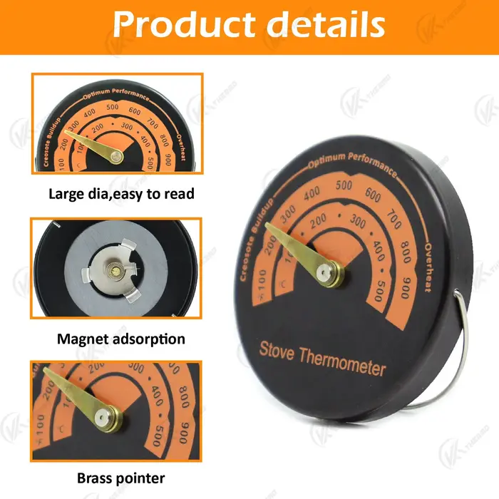 Thermomètre magnétique pour poêle à bois 100-900 ° F