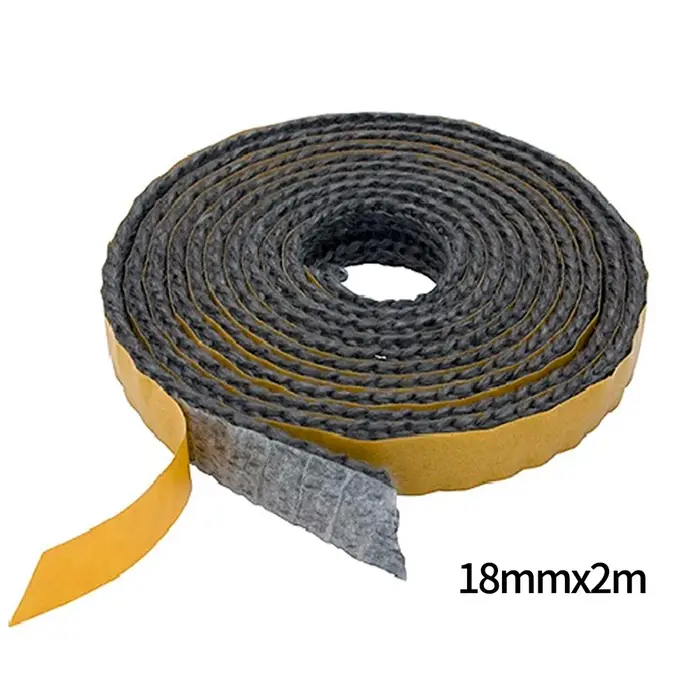 Joint de corde de poêle plat résistant à la chaleur, pièces d'étanchéité en fibre de verre noire de 