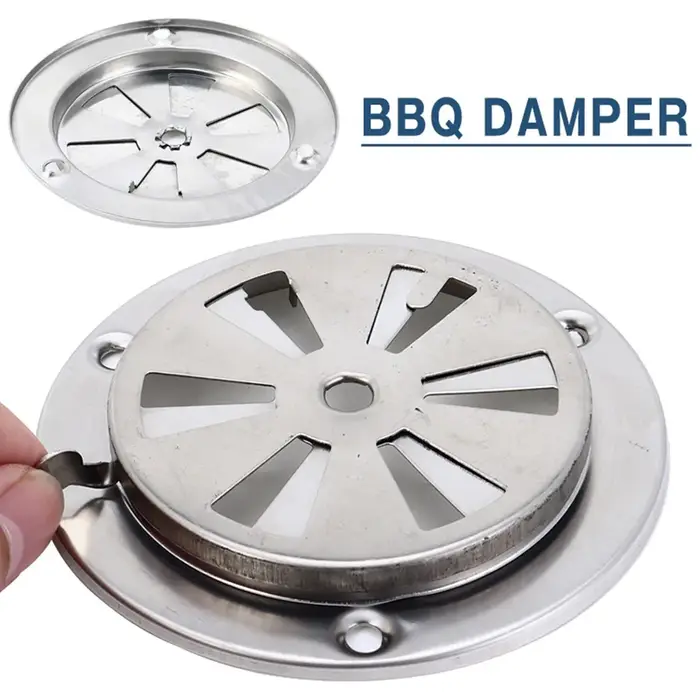 Amortisseur de ventilation pour poêle, fumeur de gril de barbecue, trou de ventilation en acier inox