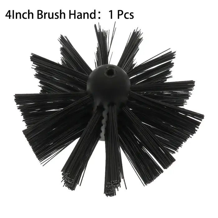 Kit de brosses pour nettoyage de cheminée avec têtes de brosse de 4 pouces et tiges extensibles flex