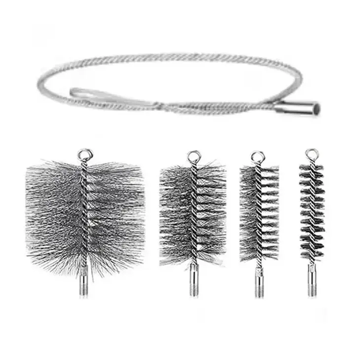 Ensemble de brosses pour tuyaux en fil d'acier inoxydable, brosse de nettoyage de cheminée, brosse d