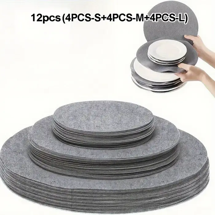 Tapis de poêle en feutre antidérapant, 12/24 pièces, tapis chauffant, assiette à dîner, assiette ron