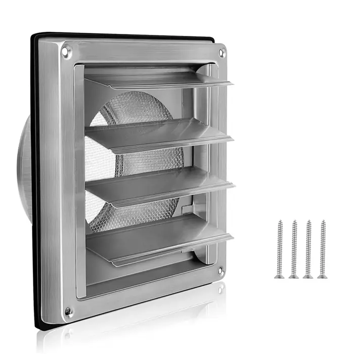 Grille de Ventilation en Acier Inoxydable de 150mm, Couvercle d'Aération, à Persiennes, Conduit pio,