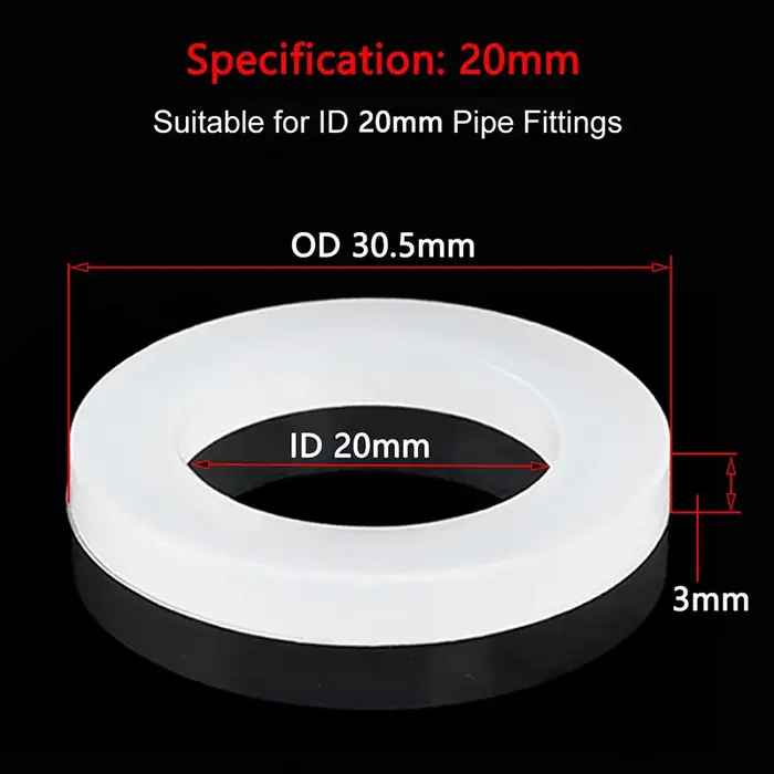 Joint plat en Silicone, joint torique, rondelle d'étanchéité pour diamètre intérieur 20 25 32 40mm, 