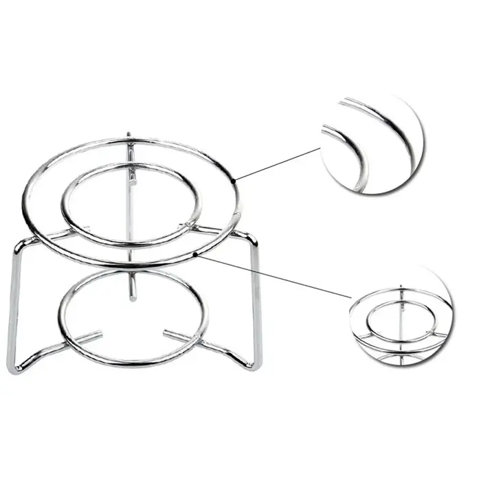 Support de poêle rond en acier inoxydable