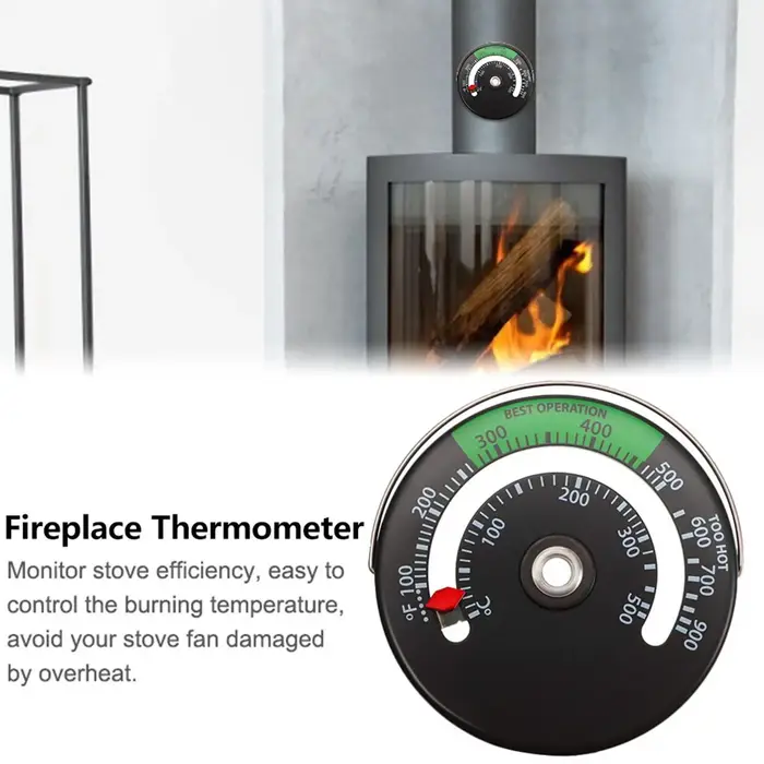 Thermomètre magnétique pour cheminée et tuyau de poêle