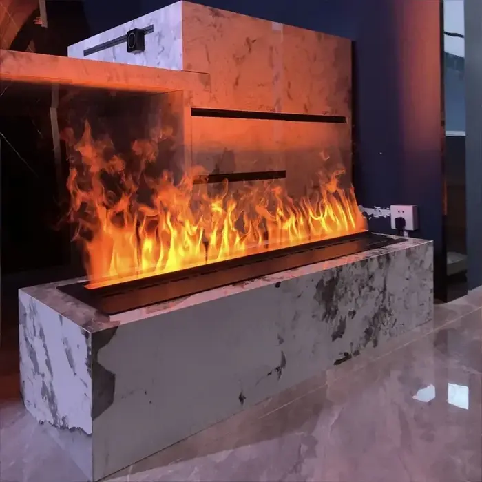 Cheminée électrique 3D LED personnalisable avec contrôle par application