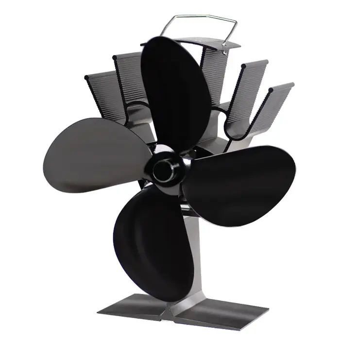 Ventilateur de poêle silencieux silencieux à 4 lames, distribution de chaleur efficace pour la maiso