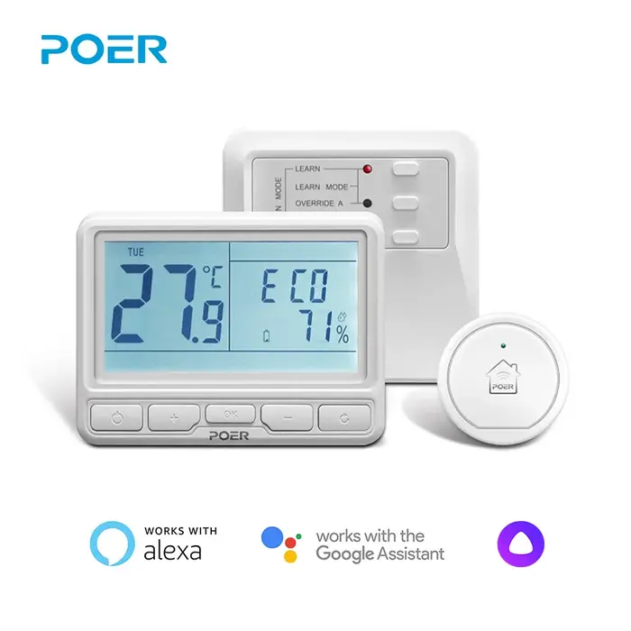 POER Smart WiFi Thermostat sans fil Programmable régulateur de température ambiante Alexa chaudière 