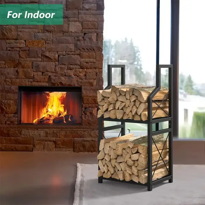 Support à bois en acier pour intérieur