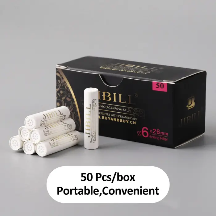 Filtres pour tuyaux de fumée, 50 pièces, filtre à Tube de 6mm, filtre à charbon actif en céramique d