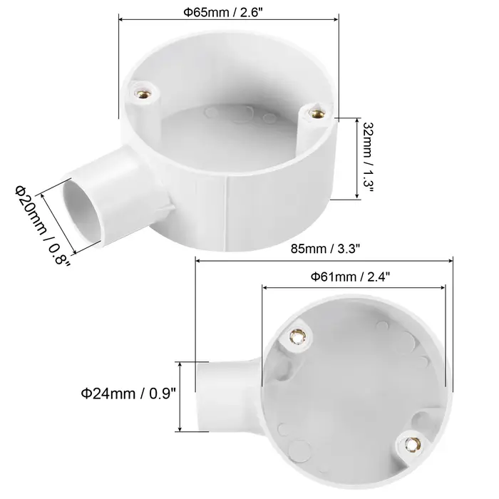 Boîte de jonction de Conduit en PVC, 1/2/3/4 voies 20/25mm avec couvercle, vis M4 pour tuyau domesti