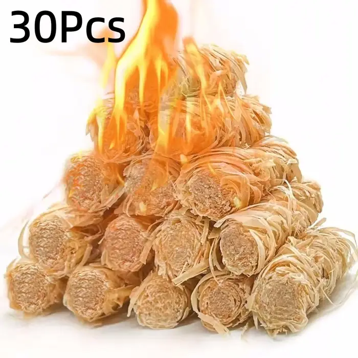 30/60 bâtonnets de cire naturelle pour allumer le feu, adaptés aux activités de plein air et aux sit