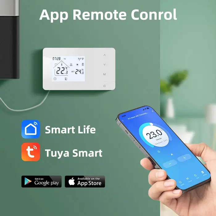 Beok Tuya Thermostat de chauffage par batterie Wifi régulateur de température de chauffage/refroidissement pour chaudière à gaz fonctionne avec Google Home Alexa