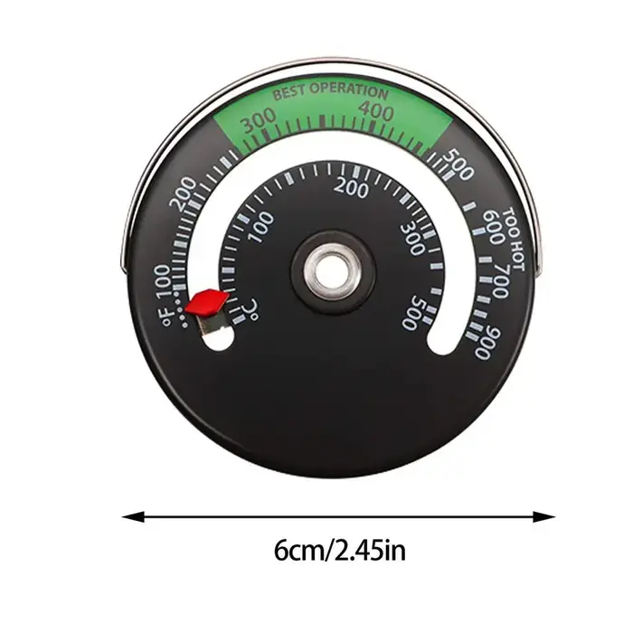 Alliage d'aluminium cheminée ventilateur thermomètre aimant tuyau de poêle thermomètre ménage poêle