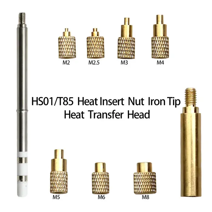 Écrou d'insertion thermique HS01/T85/SH72, pointe de fer à souder, tête de filetage interne M2M8, Ki