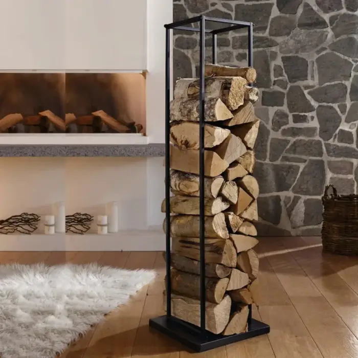Support à bois de chauffage, porte-bois de chauffage, support à bois d'intérieur et d'extérieur pour