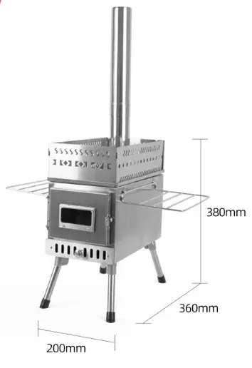 Poêle à bois Portable en acier inoxydable, prix d'usine, poêle de tente de Sauna avec cheminée longu