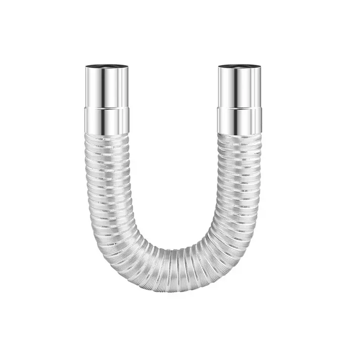 Doublure de cheminée coudée en acier inoxydable, courbure 50mm pour tuyaux de poêle à bois avec étir