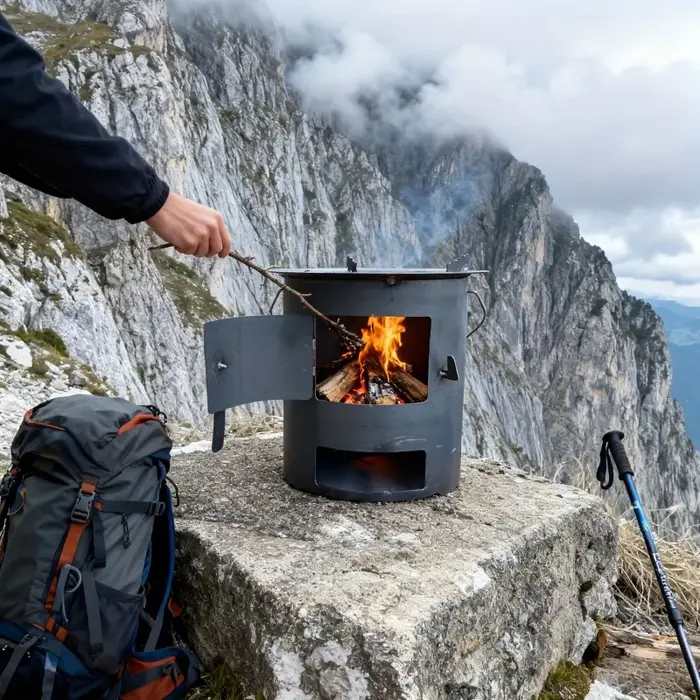 Poêle à bois portable d'extérieur