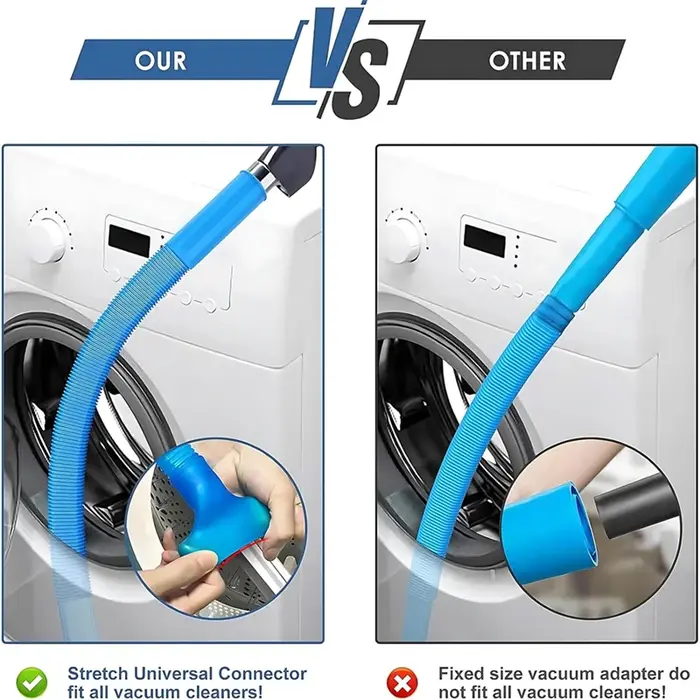 B64B-pour l'élimination des peluches sèche-linge nettoyeur d'évent fixation universelle du tuyau d'aspirateur brosse de nettoyage en profondeur pour conduits bouchés