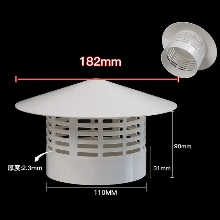 Capuchon de pluie ventilé en PVC durable
