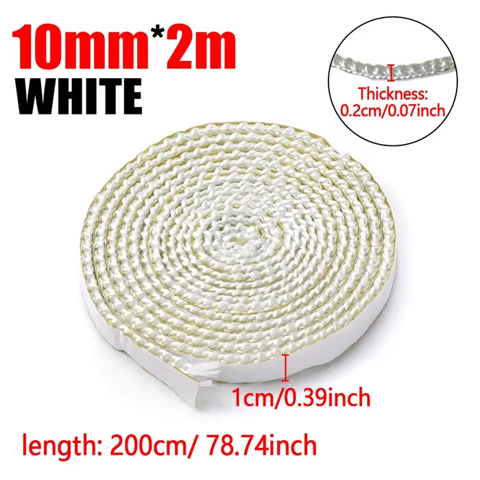 Ruban Adhésif Blanc pour Poêles Plats de 2m/3m, 10mm/15mm, Corde de Remplacement pour Bancettes de P