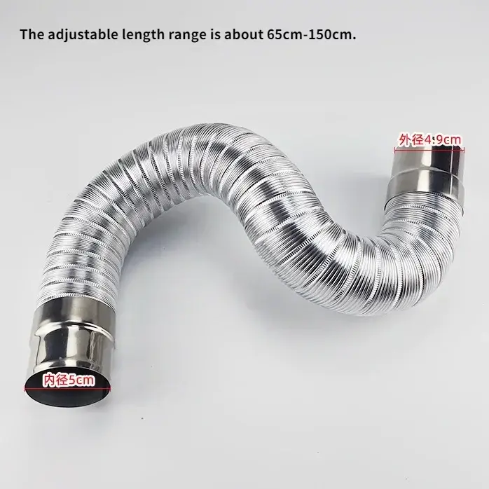 Tuyau d'échappement de vapeur d'air chaud, conduit de Ventilation de 1m/1.5m de long, divers raccord