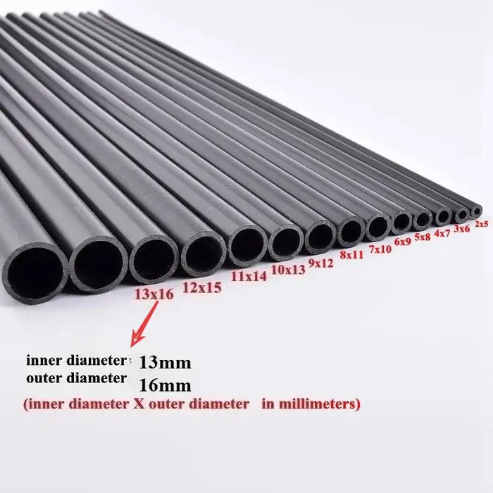 Tube en PVC noir de 500 mm, diamètre extérieur 2 mm-16 mm, tube rigide rond creux pour bricolage, mo